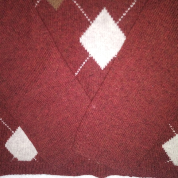 Brooks Brothers | Lambswool Argyle V-Neck Pullover Sweater Size Womens Medium - Picture 11 of 14